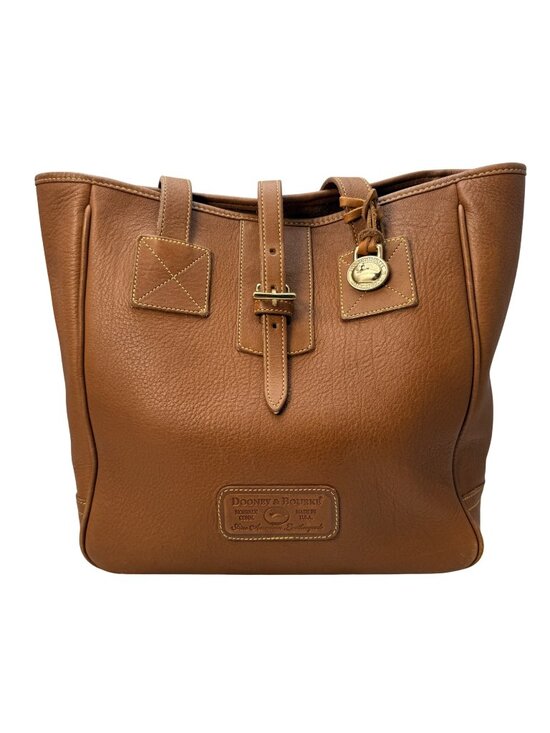 Dooney & Bourke Handbags - Dooney & Bourke Vintage AWL Tan Leather Bucket Tote Bag USA-Made